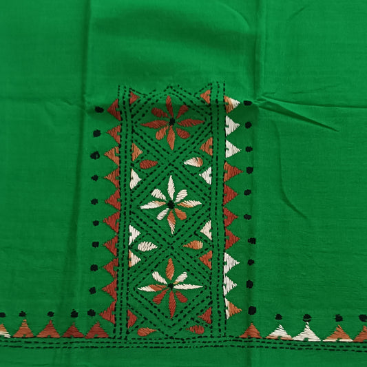 Kantha Stitch Cotton Half Work Blouse Fabric