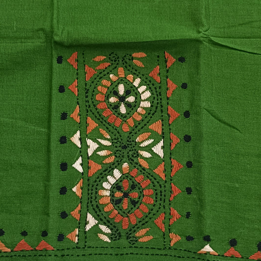 Kantha Stitch Cotton Half Work Blouse Fabric