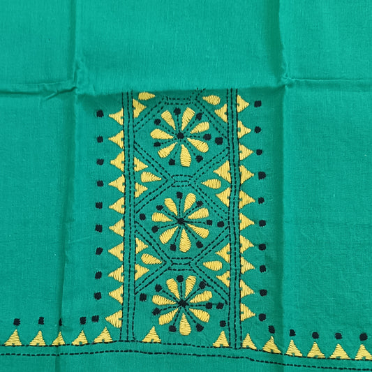 Kantha Stitch Cotton Half Work Blouse Fabric