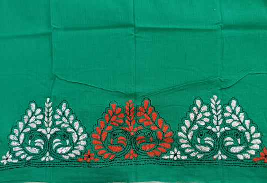 Kantha Stitch Cotton Half Work Blouse Fabric