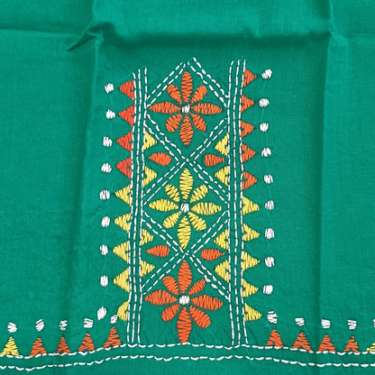 Kantha Stitch Cotton Half Work Blouse Fabric