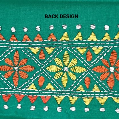 Kantha Stitch Cotton Half Work Blouse Fabric