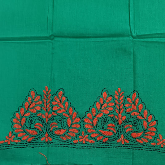 Kantha Stitch Cotton Half Work Blouse Fabric