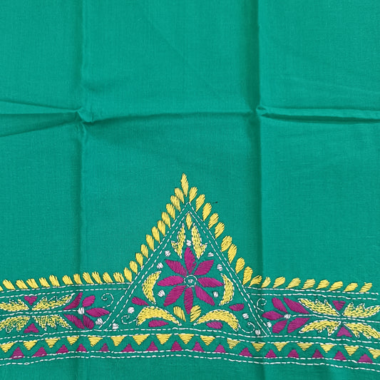 Kantha Stitch Cotton Half Work Blouse Fabric
