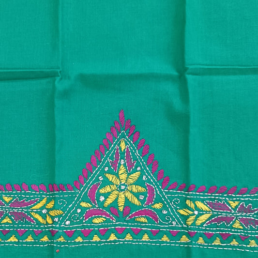 Kantha Stitch Cotton Half Work Blouse Fabric