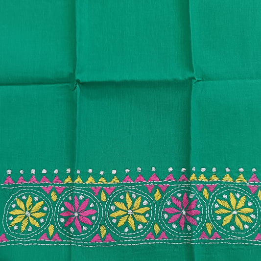 Kantha Stitch Cotton Half Work Blouse Fabric