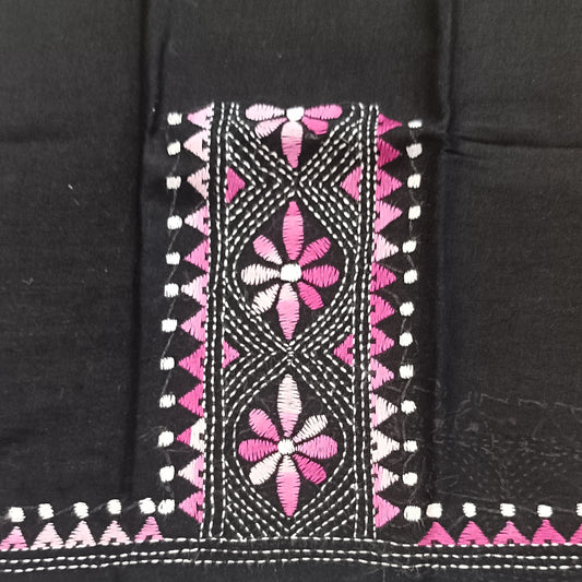 Kantha Stitch Cotton Half Work Blouse Fabric