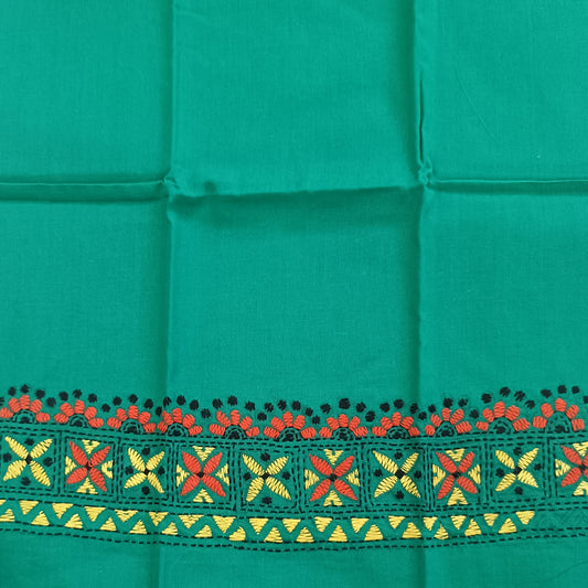 Kantha Stitch Cotton Half Work Blouse Fabric