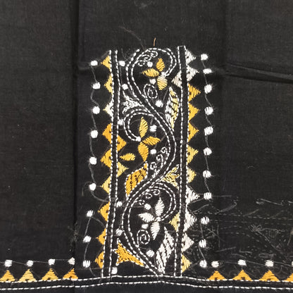 Kantha Stitch Cotton Half Work Blouse Fabric