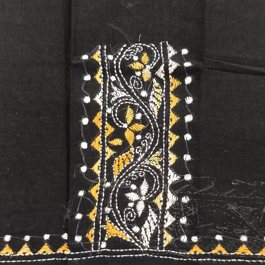 Kantha Stitch Cotton Half Work Blouse Fabric