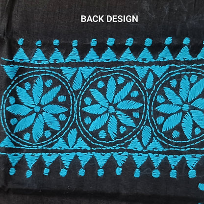 Kantha Stitch Cotton Half Work Blouse Fabric