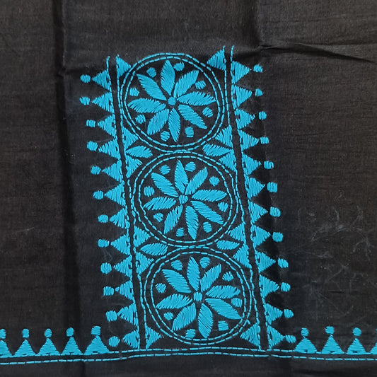Kantha Stitch Cotton Half Work Blouse Fabric