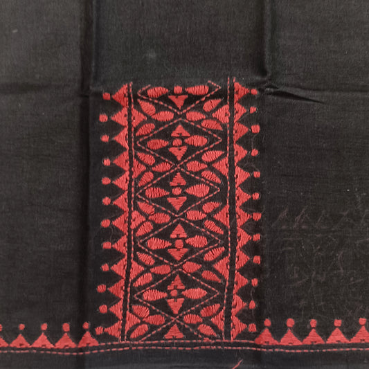 Kantha Stitch Cotton Half Work Blouse Fabric