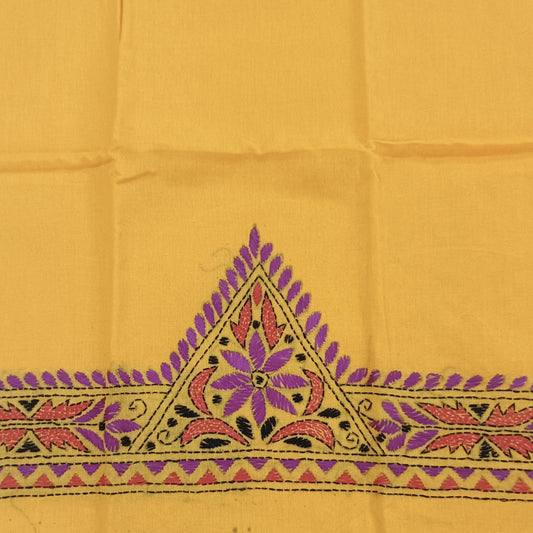 Kantha Stitch Cotton Half Work Blouse Fabric