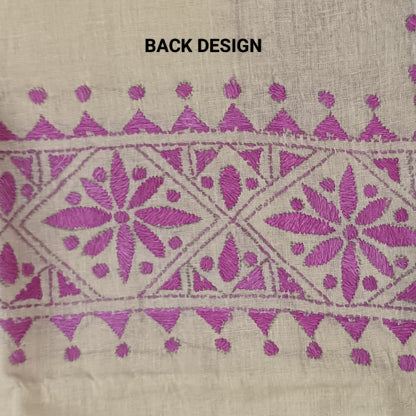 Kantha Stitch Cotton Half Work Blouse Fabric