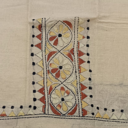 Kantha Stitch Cotton Half Work Blouse Fabric