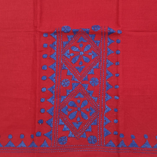 Kantha Stitch Cotton Half Work Blouse Fabric