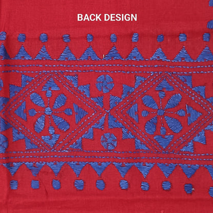 Kantha Stitch Cotton Half Work Blouse Fabric