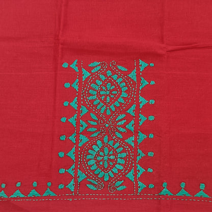 Kantha Stitch Cotton Half Work Blouse Fabric