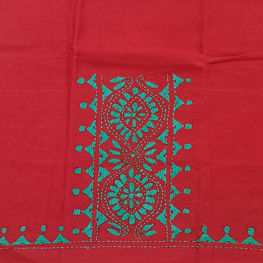 Kantha Stitch Cotton Half Work Blouse Fabric