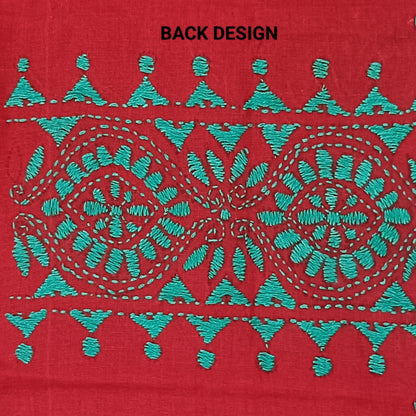 Kantha Stitch Cotton Half Work Blouse Fabric