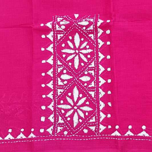 Kantha Stitch Cotton Half Work Blouse Fabric