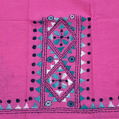 Kantha Stitch Cotton Half Work Blouse Fabric