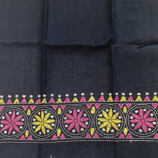 Kantha Stitch Cotton Half Work Blouse Fabric