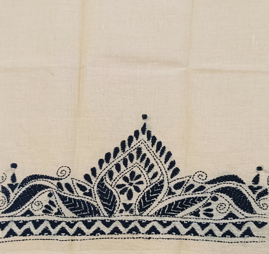 Kantha Stitch Cotton Half Work Blouse Fabric