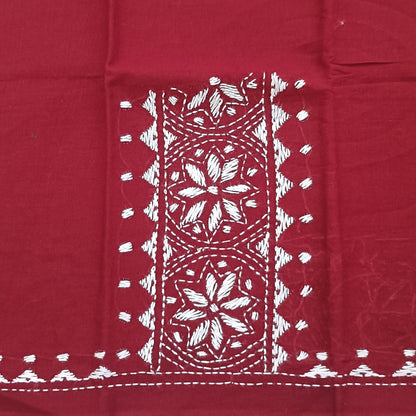 Kantha Stitch Cotton Half Work Blouse Fabric