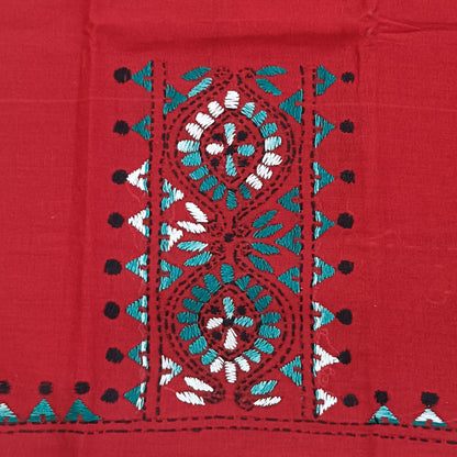 Kantha Stitch Cotton Half Work Blouse Fabric
