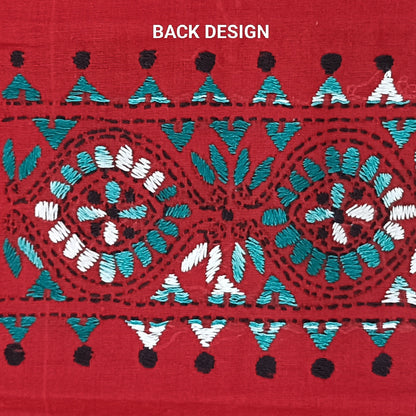 Kantha Stitch Cotton Half Work Blouse Fabric