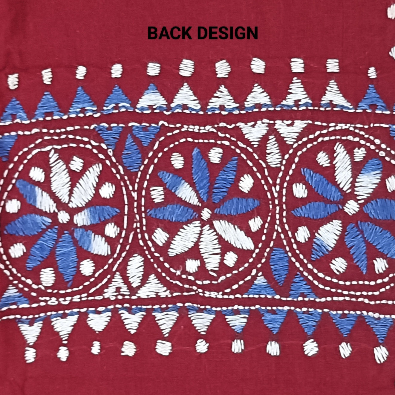 Kantha Stitch Cotton Half Work Blouse Fabric