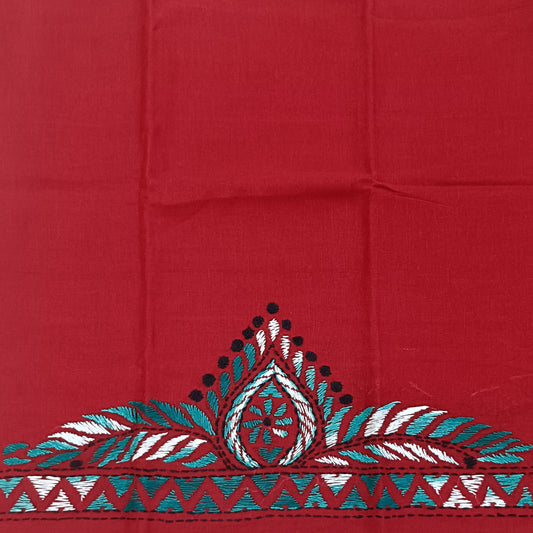 Kantha Stitch Cotton Half Work Blouse Fabric