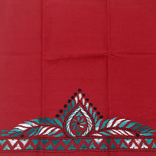 Kantha Stitch Cotton Half Work Blouse Fabric