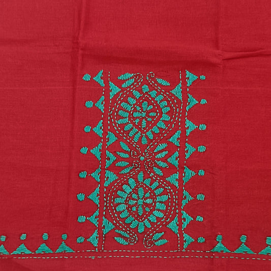 Kantha Stitch Cotton Half Work Blouse Fabric