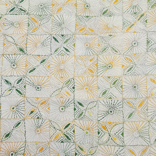 Kantha Stitch Cotton Blouse Fabric
