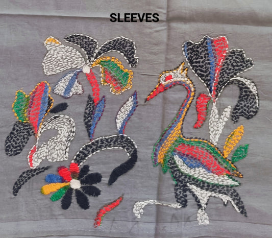 रूपाली – Designer Kantha Stitch Blouse Fabric
