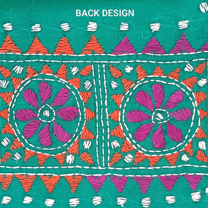 Kantha Stitch Cotton Half Work Blouse Fabric
