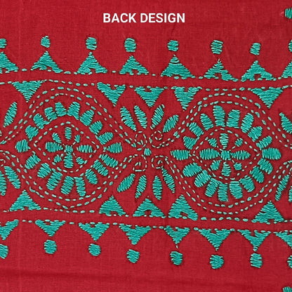 Kantha Stitch Cotton Half Work Blouse Fabric