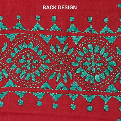 Kantha Stitch Cotton Half Work Blouse Fabric