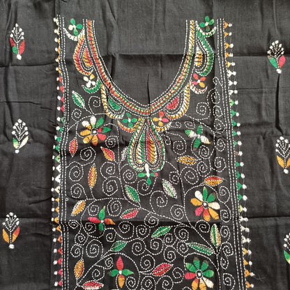 रेवती – Pure Cotton Kantha Stitch Kurta Fabric