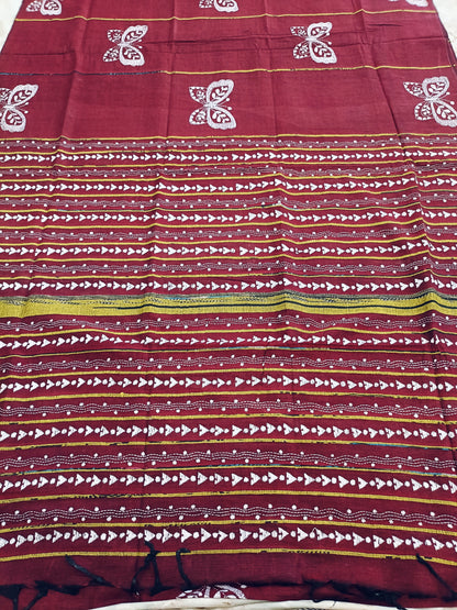 अनन्या - Handmade Kantha Stitch Khesh Cotton Saree