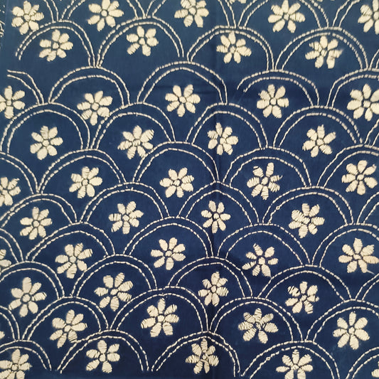 Kantha Stitch Cotton Blouse Fabric
