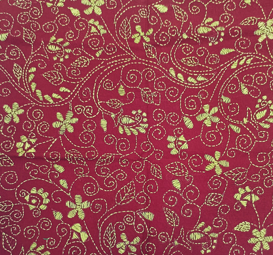 Kantha Stitch Cotton Blouse Fabric