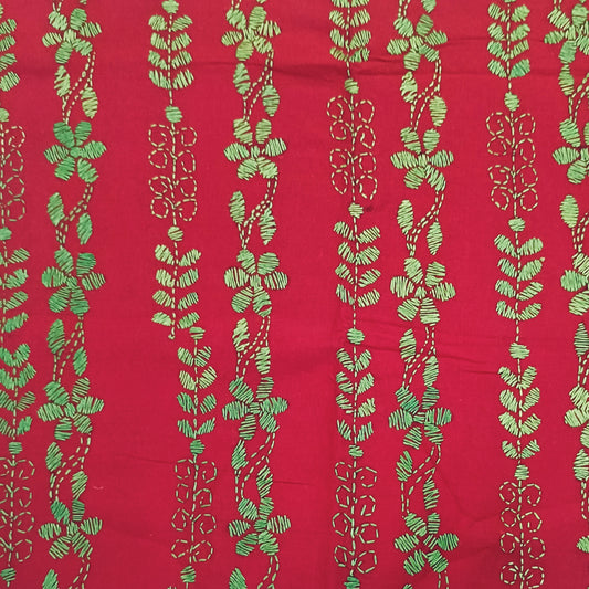 Kantha Stitch Cotton Blouse Fabric