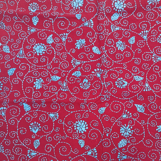 Kantha Stitch Cotton Blouse Fabric
