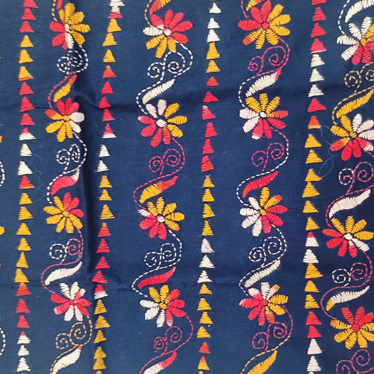 Kantha Stitch Cotton Blouse Fabric