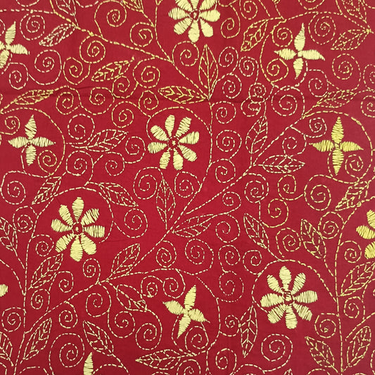 Kantha Stitch Cotton Blouse Fabric