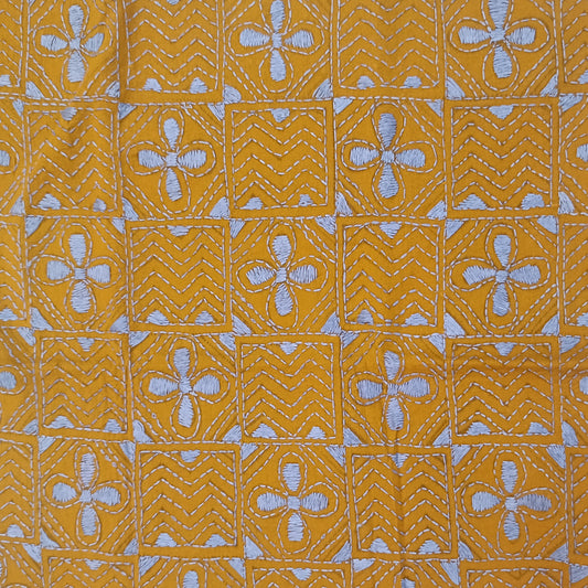Kantha Stitch Cotton Blouse Fabric